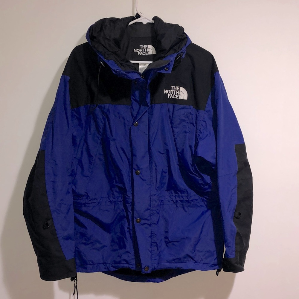 NORTH FACE MENS MEDIUM JACKET BLUE BLACK GORE TEX